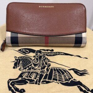 Burberry Signature Canvas & Leather Wallet